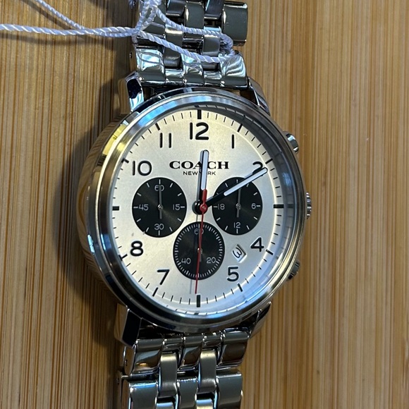 Coach Harrison Watch With 42mm Silver Chronograph Face & Silver Bracelet - Picture 4 of 7